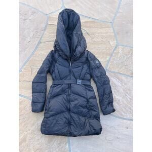 Add Puffer Jacket Coat Womens US 6 Goose Down Black Big Shawl Collar